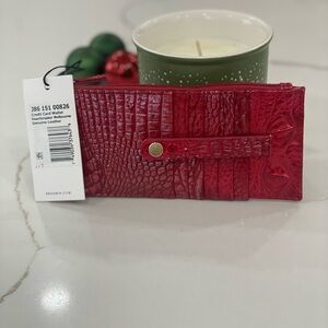 Brahmin Red Leather Card Wallet